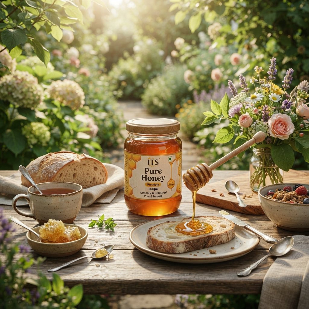 honey jar on breakfast table 202607250659